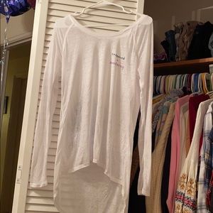 See-through/ white women’s long sleeve Tee